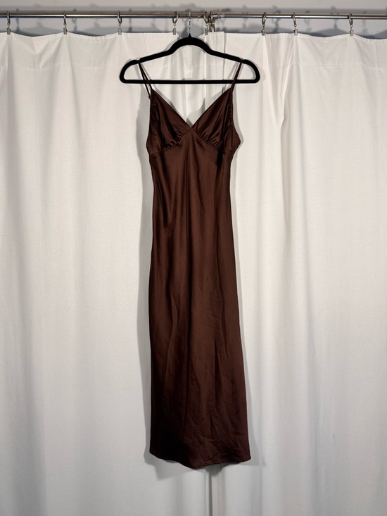 Abercrombie & Fitch Dresses & Skirts - Abercrombie & Fitch Brown Satin Midi Dress
